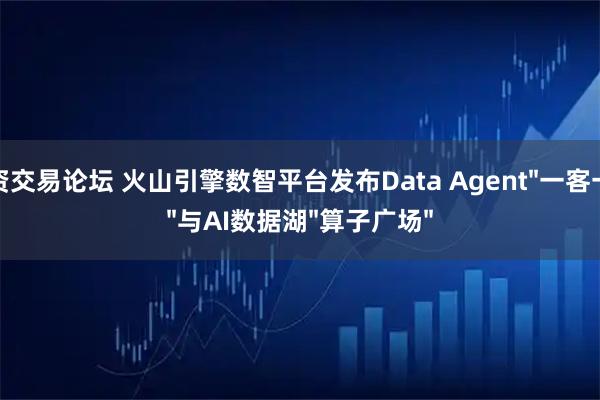 配资交易论坛 火山引擎数智平台发布Data Agent"一客一策"与AI数据湖"算子广场"