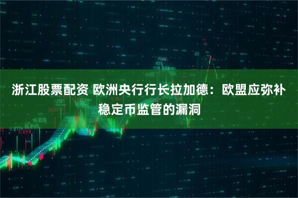 浙江股票配资 欧洲央行行长拉加德：欧盟应弥补稳定币监管的漏洞