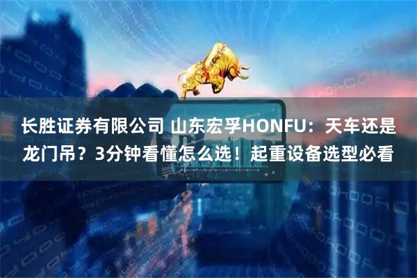 长胜证券有限公司 山东宏孚HONFU：天车还是龙门吊？3分钟看懂怎么选！起重设备选型必看
